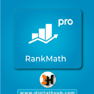 Rank Math Pro WP Plugin dashboard showing advanced Schema generator keyword tracking and SEO analysis on DigitalHuub