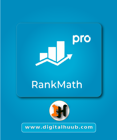 Rank Math Pro WP Plugin Rank Math Pro WP Plugin dashboard showing advanced Schema generator keyword tracking and SEO analysis on DigitalHuub