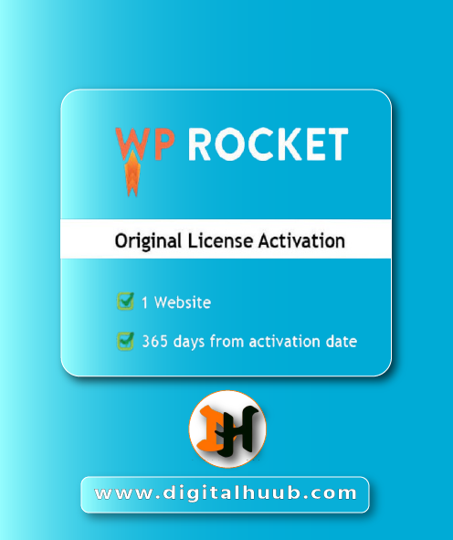 WP Rocket Plugin WP Rocket Plugin caching dashboard showing page speed optimization, file minification, and database cleanup settings on DigitalHuub